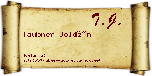 Taubner Jolán névjegykártya